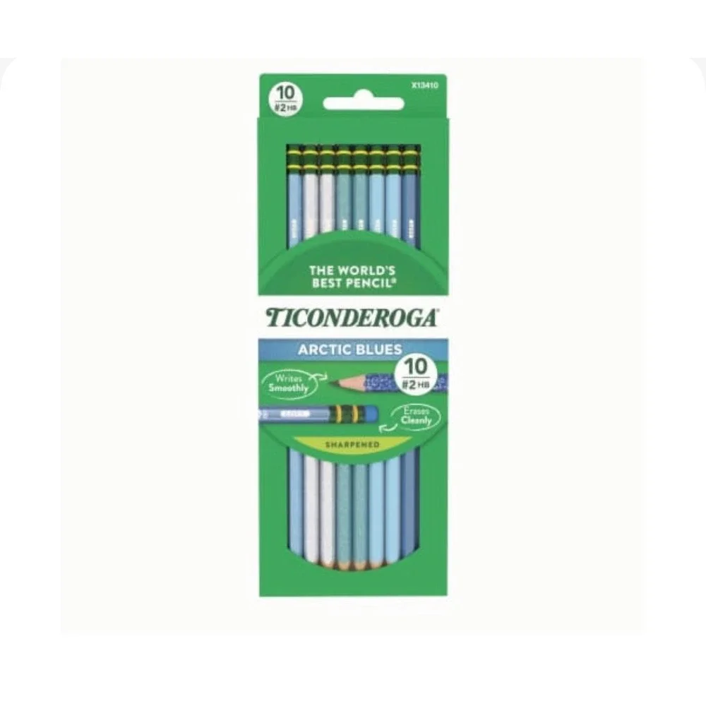 Disney Stitch Notebook and Ticonderoga Arctic Blues 10ct Pencils Stationery Set